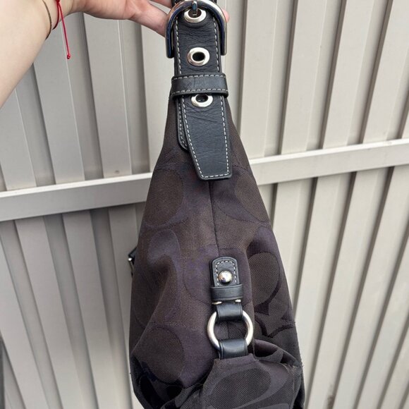 COACH F15067 Vintage Y2K Black Monogram Canvas Crossbody Bag - Picture 4 of 10